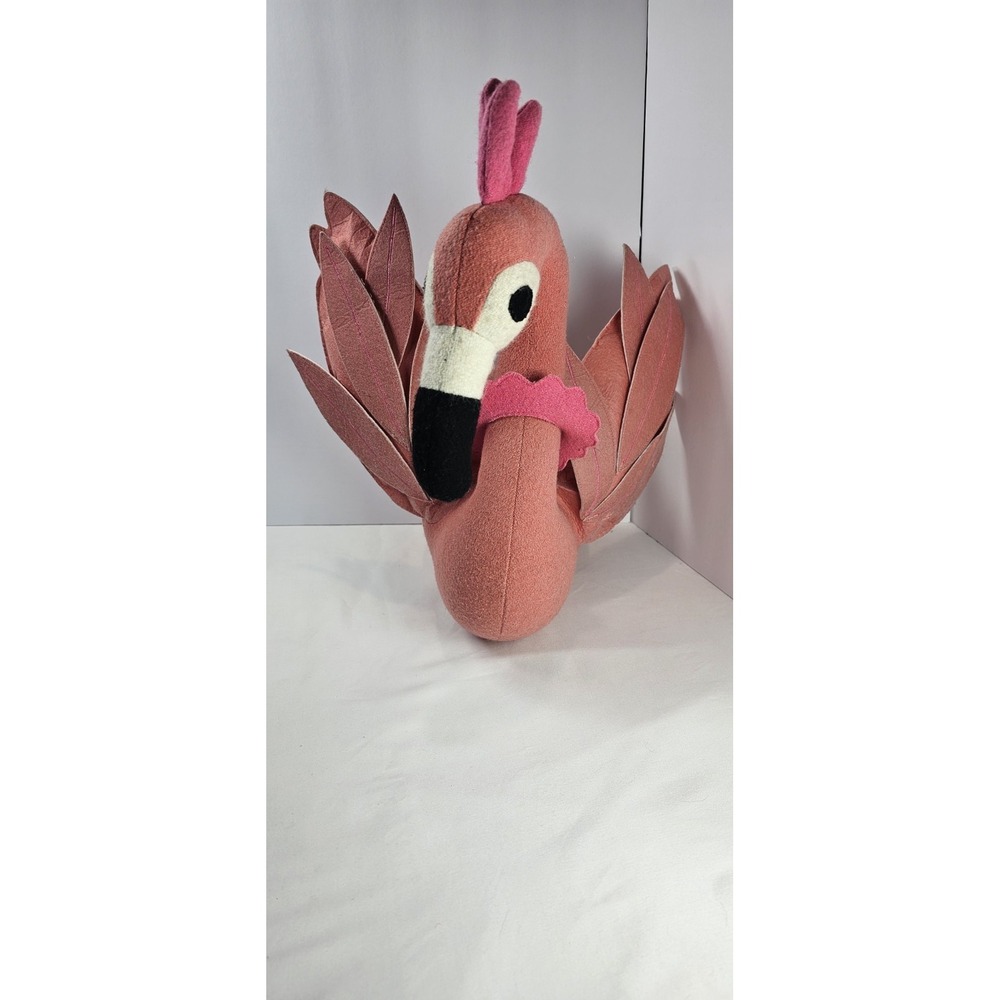 Plush‎ Felt Hunter's Mount Wall Art 3D Pink Flamingo Bust 2016 Target Decor Cute